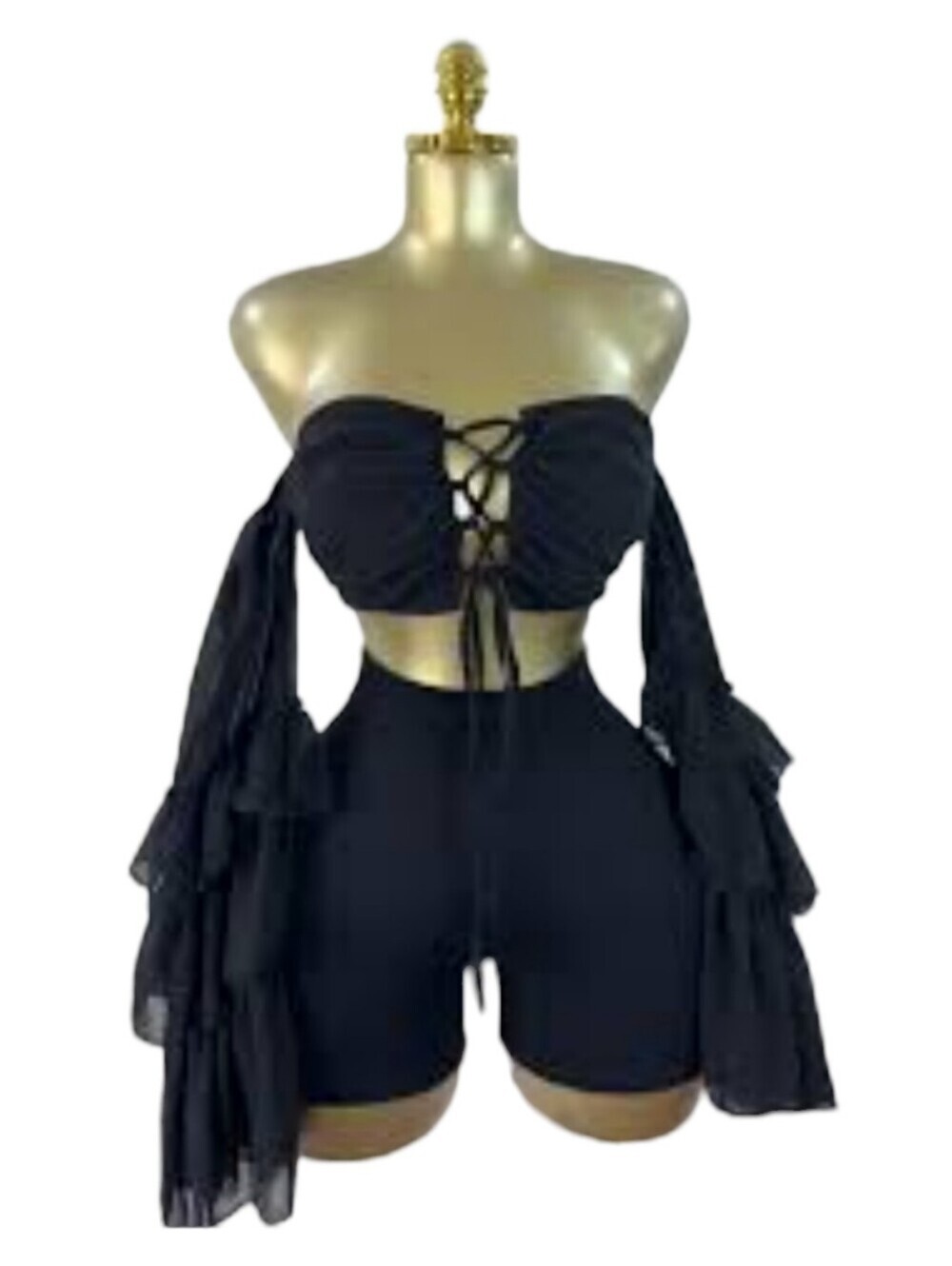 PLT Bell Sleeve Crop Top